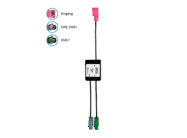 ATTB DAB/DVB-T splitter - FAK FAKRA (Hun) -> 2 x FAKRA (Han)