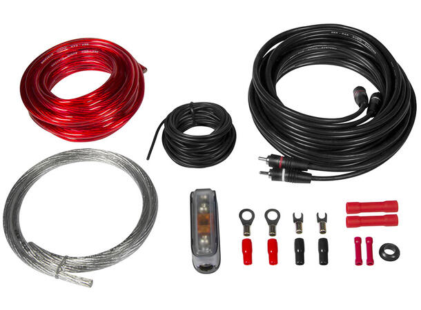 ESX Strømkit, 10 mm² Kabelkit med RCA og Mini-ANL sikringsh.