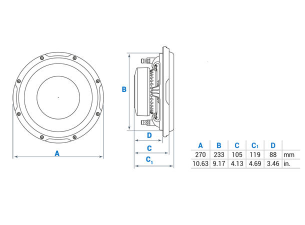 Audison Prima APS 10 S4S 10" Subwoofer 800W max / 400W RMS