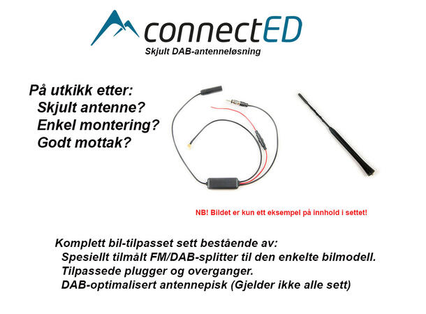 ConnectED Skjult DAB-antenne (SMB) VW e-Up! (2014 - 2016) m/hafinne og pisk