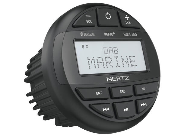 Hertz HMR10D Marine DAB+ radio m/bt 100% vanntett front IP66, 4 x 50W