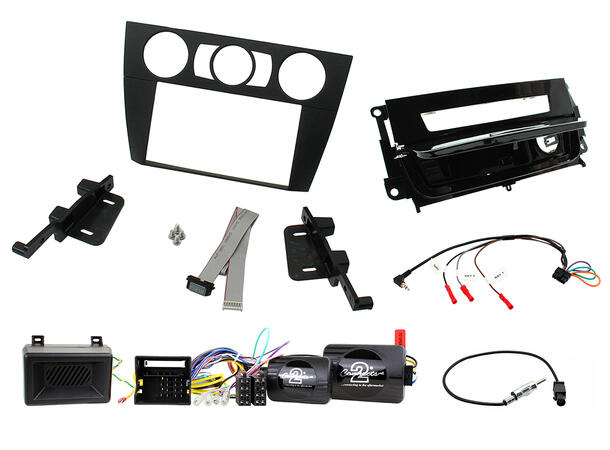 ConnectED Komplett 2-DIN monteringskit BMW 3-Serie (2005-2011) m/Manu AC - Sort