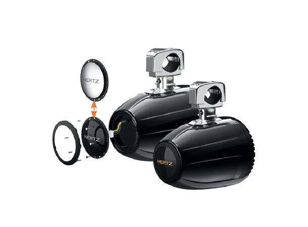 Hertz HTX8MCLW, 8" koax TOWER 2-v hvit Sprutsikker IP65, 200W 