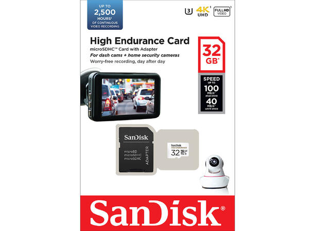 Sandisk 32GB High Endurance SD kort Designet for dashcam!