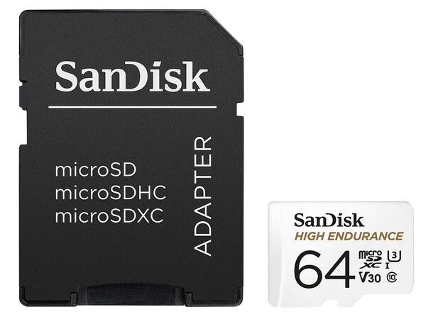 Sandisk 64GB High Endurance SD kort Designet for dashcam!