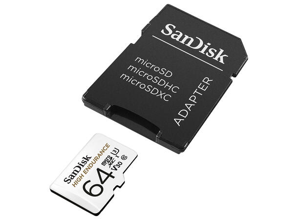 Sandisk 64GB High Endurance SD kort Designet for dashcam!