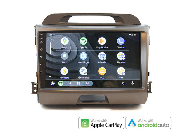 Hardstone 9" Apple CarPlay/Android Auto Sportage (2010-2015) u/Navi u/akt.høytt.