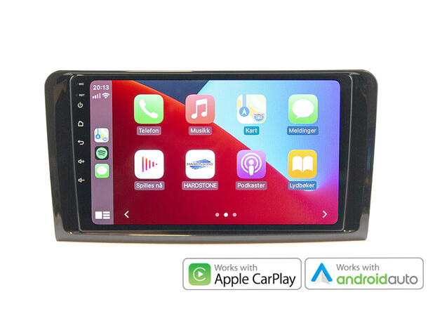 Hardstone 9" Apple CarPlay/Android Auto MB ML/GL-klasse (2006-2012) u/akt.høytt.