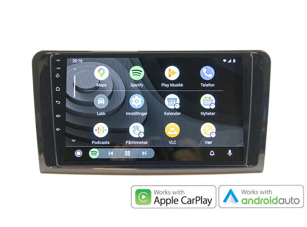 Hardstone 9" Apple CarPlay/Android Auto MB ML/GL-klasse (2006-2012) u/akt.høytt.