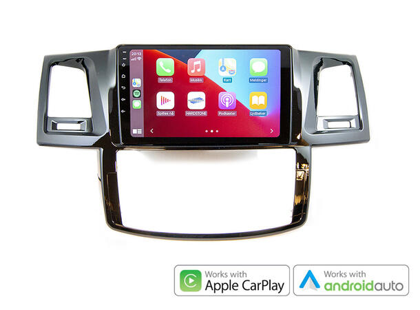 Hardstone 9" Apple CarPlay/Android Auto Toyota Hilux (2006 - 2011) m/Manuell AC