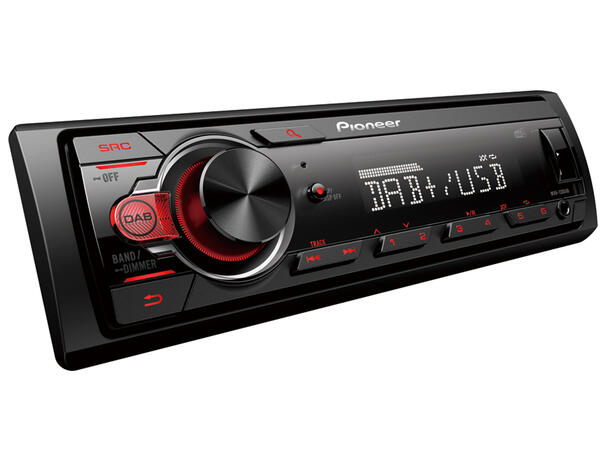 Pioneer MVH130DAB, kort chassis 1-DIN Mecha-less Media radio (uten CD)