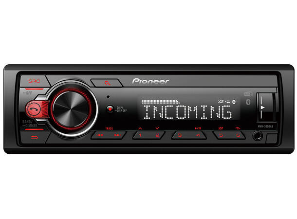 Pioneer MVH330DAB, kort chassis 1-DIN Mecha-less Media radio (uten CD)