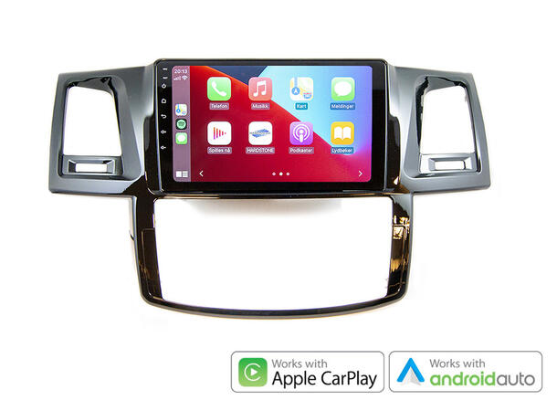 Hardstone 9" Apple CarPlay/Android Auto Toyota Hilux (2012 - 2015) m/Manuell AC