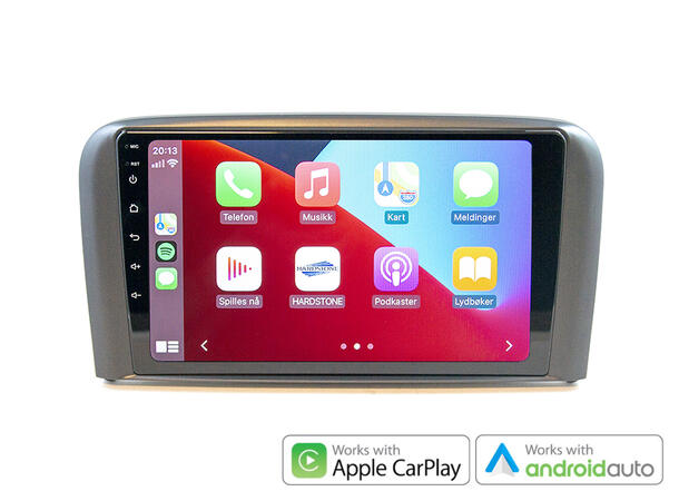 Hardstone 9" Apple CarPlay/Android Auto S80 (1998-2006) m/multi.ratt u/akt.høytt