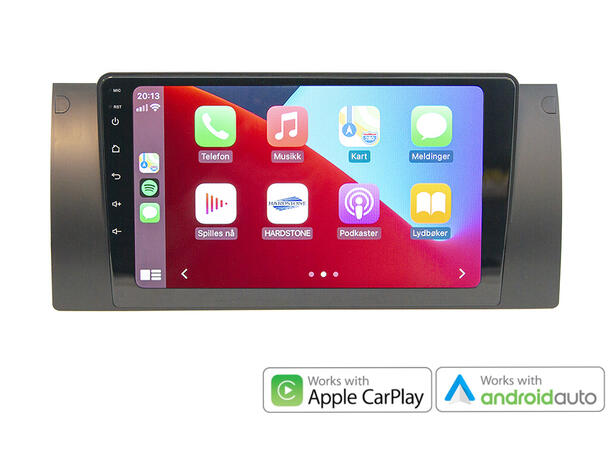 Hardstone 9" Apple CarPlay/Android Auto BMW 5 (1996 - 2003) m/Multifunk.ratt