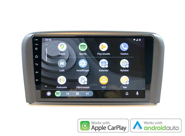 Hardstone 9" Apple CarPlay/Android Auto S80 (1998-2006) m/multi.ratt m/akt.høytt