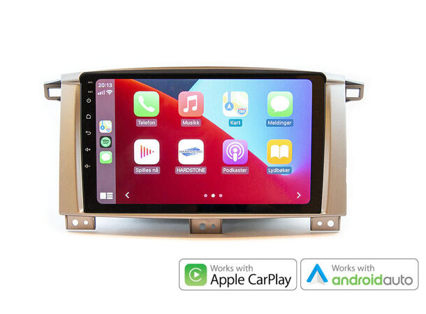 Hardstone 9" Apple CarPlay/Android Auto LC 100 (2003 - 2007) m/Manu AC u/M.ratt.