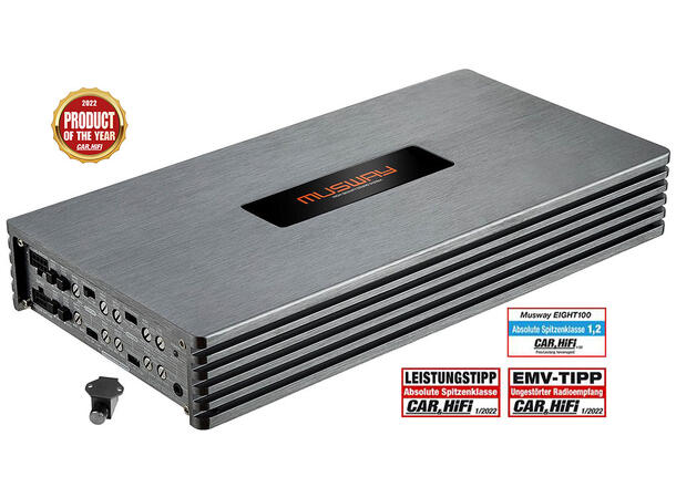 Musway Bilforsterker 8 x 180W i 2ohm 8-kanals forsterker EIGHT100 