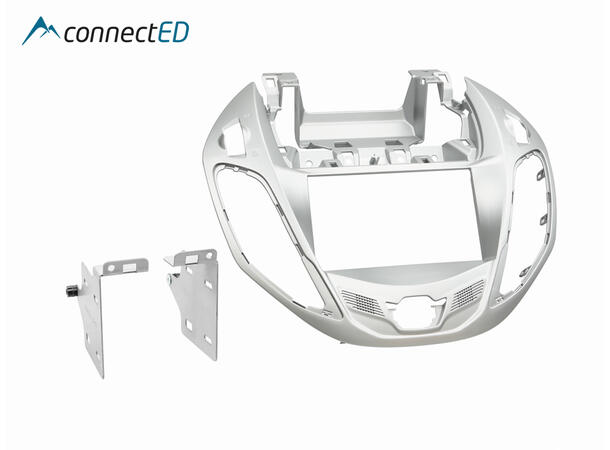 ConnectED Premium monteringsramme 2-DIN B-Max/Transit Courier (2012 -->) Sølv