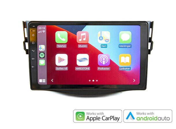 Hardstone 9" Apple CarPlay/Android Auto Rav4 (2006 - 2009) m/multifunksjonsratt