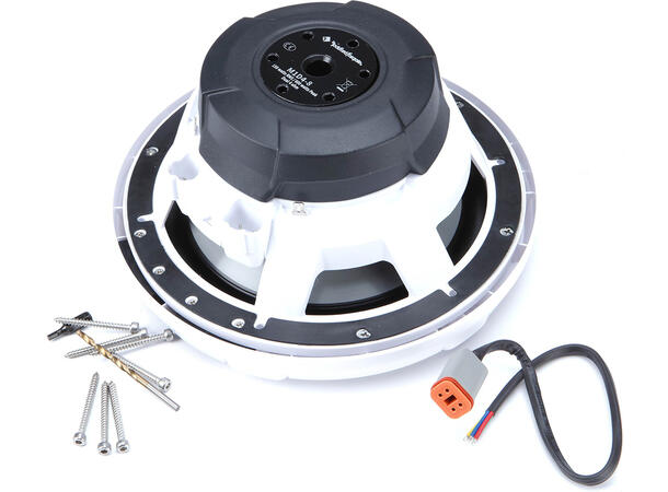 Rockford Fosgate Marine, 8" Hvit Marine 8", 150/600W, 2 x 4ohm, LED-lys