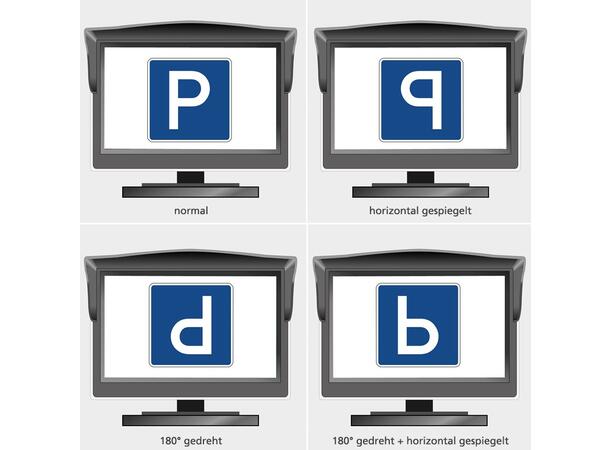 Ampire 7" TFT  LCD-Skjerm Med 2 videoinnganger