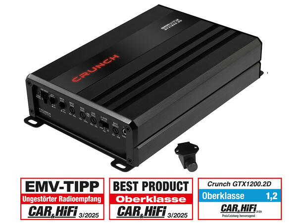 CRUNCH GTX1200.2D, 2-kanals forsterker Class D Digital 2-kanals forsterker