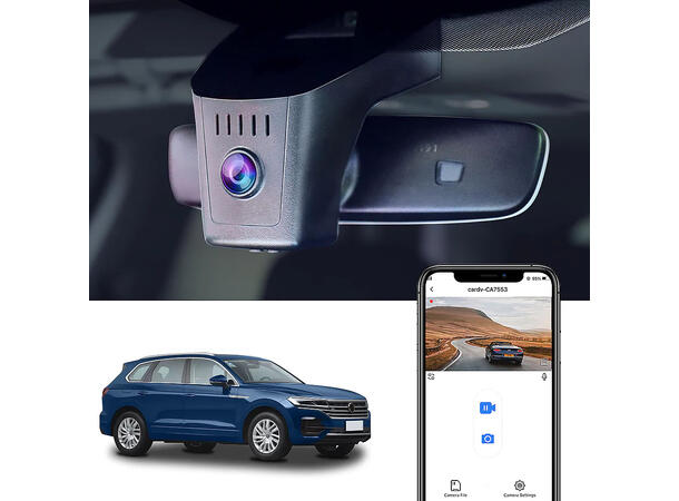 FITCAMX Integrert 4K Dashcam (foran+bak) VW Touareg (2019 -->)