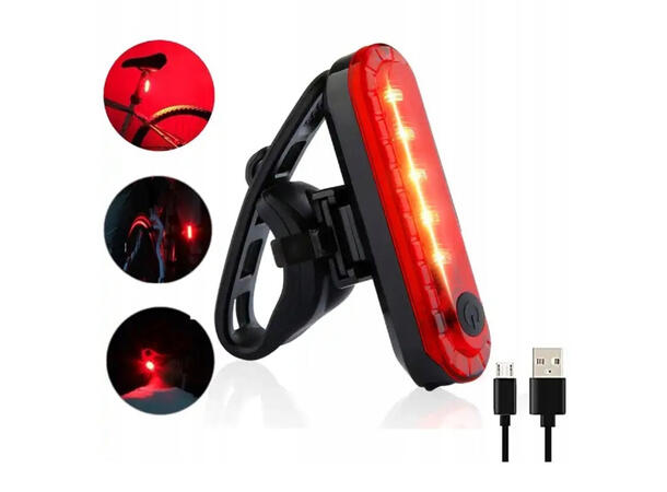 Speras UB4 baklykt for sykkel Oppladbar Micro USB