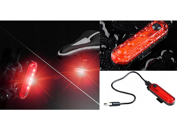 Speras UB4 baklykt for sykkel Oppladbar Micro USB