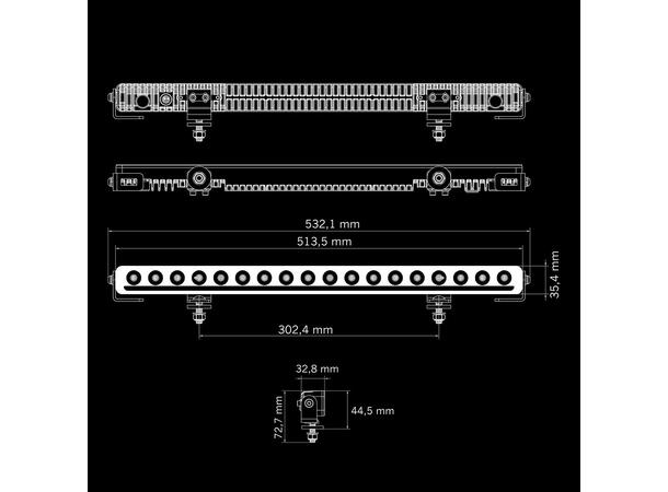 Strands  Nuuk E-line LOW PROFILE 20" LED-lys low profile m/possisjonslys