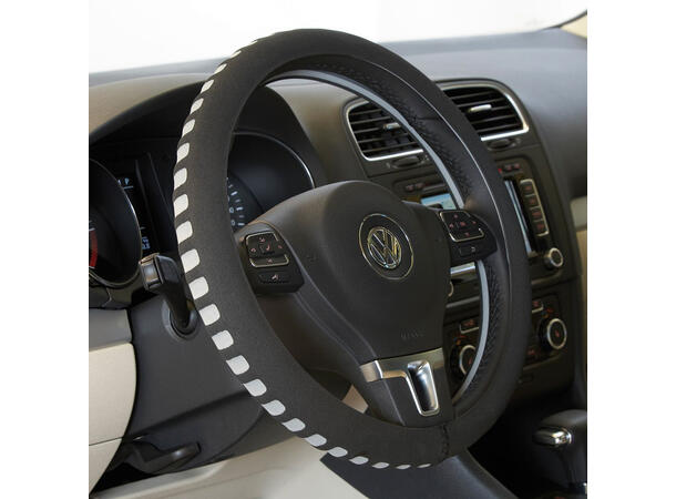 AH Ratt-trekk i grått elastisk kunstmat Godt grep om rattet 