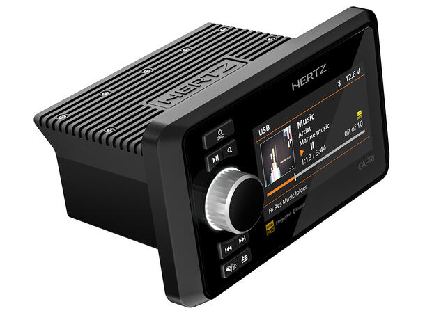 HERTZ CAPRI Marine radio m/bt 4,3"skjerm 100% vanntett front IP67, 4 x 70W