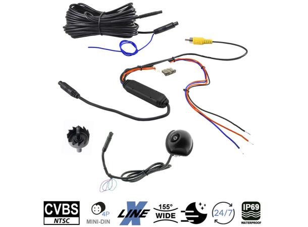 Ampire Rygge/Front-kamera - Universalt CVBS - 7 meter kabel