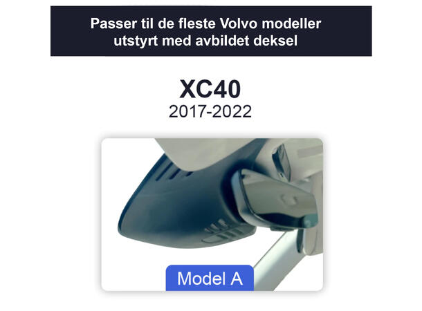 FITCAMX Integrert 4K Dashcam (front) Volvo XC40 (2018-->) (untatt recharge)