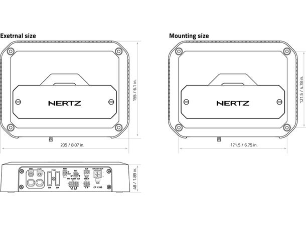Hertz Cento CP4800 firekanals forsterker 760W RMS @ 2ohm