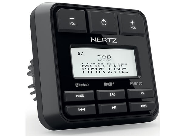 Hertz HMR15D Marine DAB+ radio m/bt 100% vanntett front IP66, 4 x 50W
