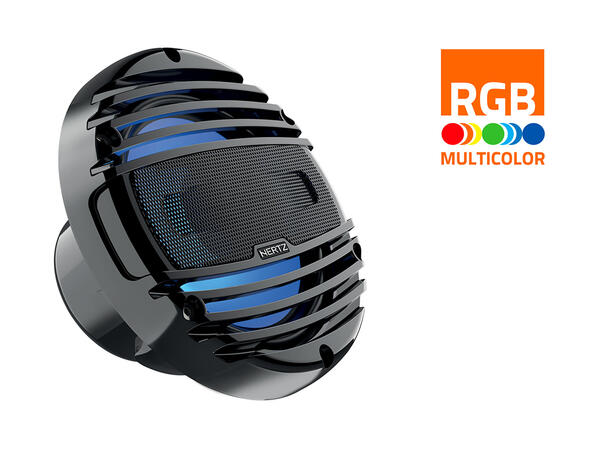 Hertz HMX65LDTC, 6½" koaxial 2-veis sort Sprutsikker IP65, 150W, RGB-LED