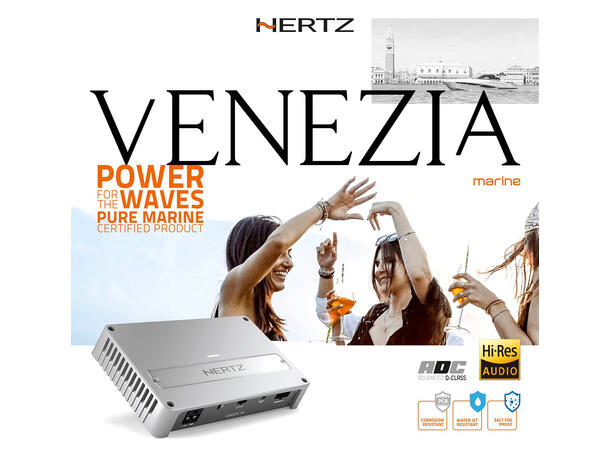 Hertz Marine Venezia V1 monoforsterker 1260w @ 1ohm, 1260w @ 2ohm, 700w @ 4ohm