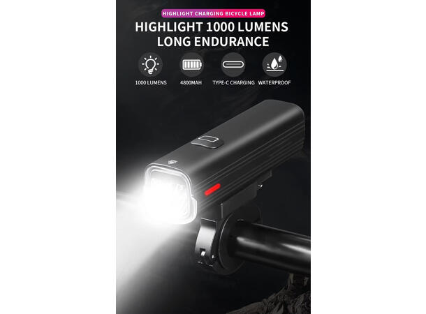 Speras UB1000 lykt for sykkel, Inkl UB4 1000lm / 4800mah