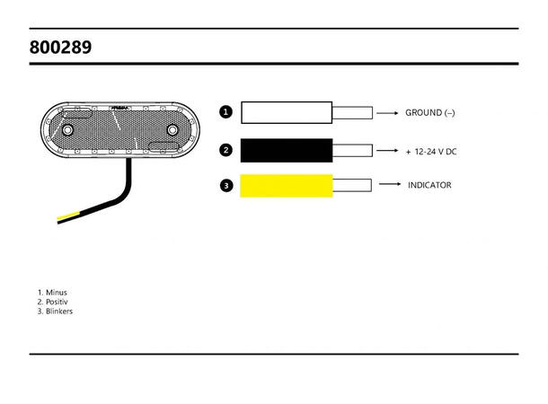 Strands Sidemarkeringslys / blinklys Amber 12-24V med vinkelfeste