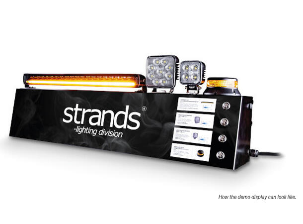 Strands display for disk med EU kontakt 90x25cm 4 knapper av/på.