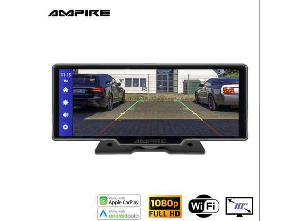 Ampire Apple Carplay/Android Auto Frittstående 10" skjerm