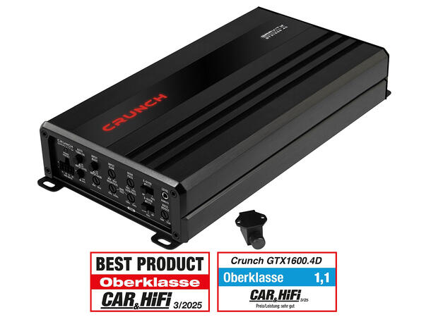 CRUNCH GTX1600.4D, 4-kanals forsterker Class D Digital 4-kanals forsterker