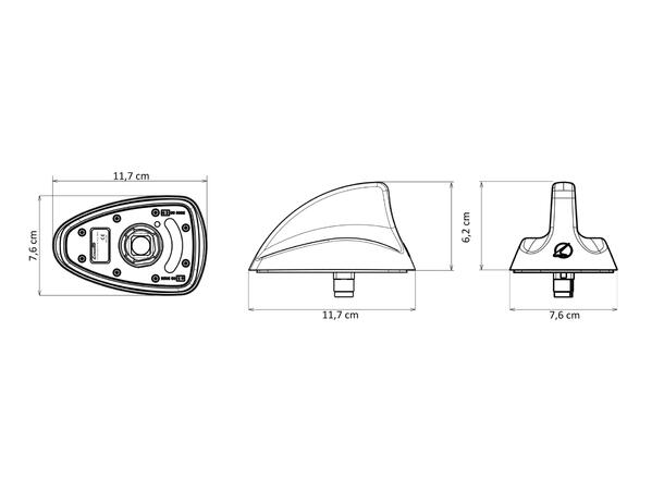 Calearo Shark2 DAB/FM/GPS (Fakra) Sharkantenne tilpasset Fiat/Chrysler