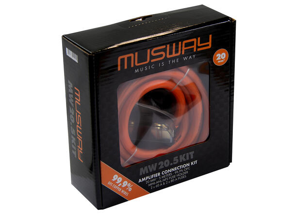 Musway Strømkit, 20 mm², 5 meter Kabelkit med sikringsholder og sikringer