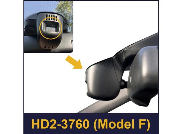 FITCAMX Integrert 4K Dashcam (foran+bak) Audi (2016 -->) Modell F Sort