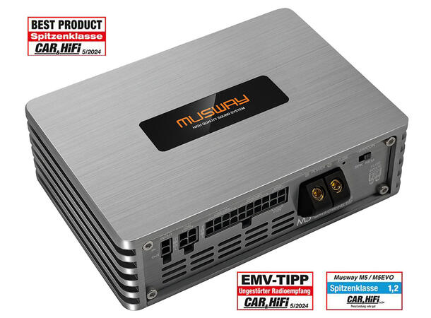 Musway 5-kanals DSP-forsterker 360W RMS i 4ohm, leveres uten ISO