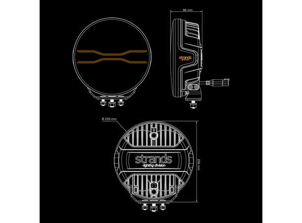Strands FOR9T Dragon Drive, 9" LED ekstralys, 144 Watt, 9.300 Lumen