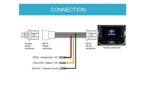 Beat-Sonic 30cm forlengelseskabel strøm Toyota/Lexus/Subaru/Suzuki (2018 -->) 
